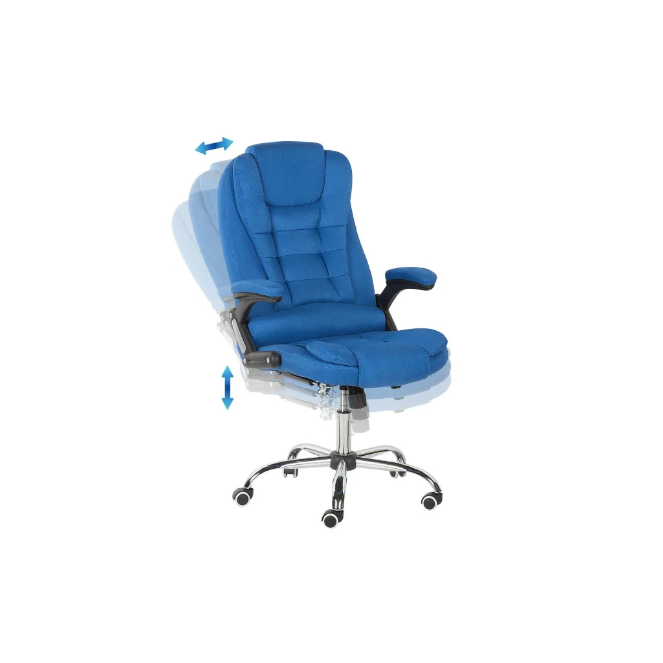 Miniature : Chaise de bureau en tissu bleu MGS