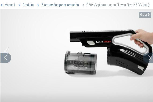Miniature : Aspirateur CF04 sans fil avec filtre HEPA (noir)