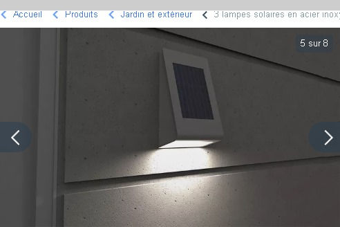 Miniature : 3 lampes solaires en acier inoxydable