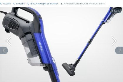 Miniature : Aspirateur-balai Hyundai Premium 8-en-1 600W