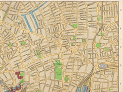 Chichesters Picture Map of London - Top Row Panel 4: Finsbury, Smithfield, Liverpool Street Station, Shoreditch