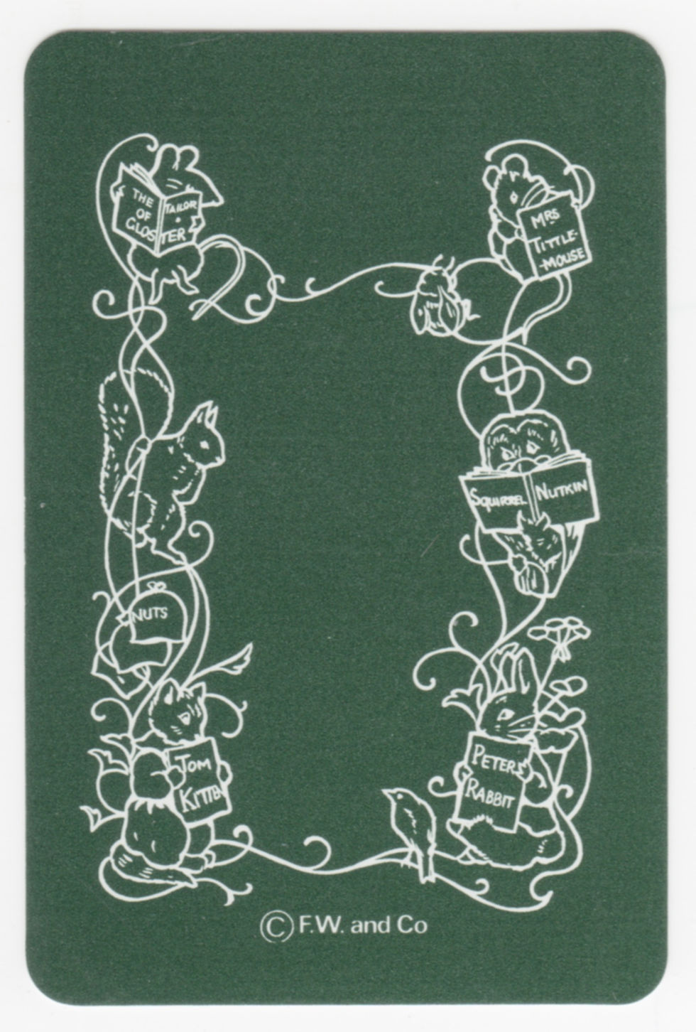   Card Back Green The copyright attribution is "© F.W. and Co." 
