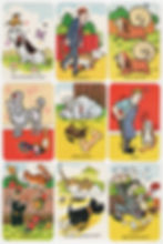 Fred Basset cards: Bruce the Nature Lover, My Master!, Sweet and Sour, FiFi, A Brave Yorky, Oops!, Neighbours!, Did you say Bones Jock?, Morning Postman!