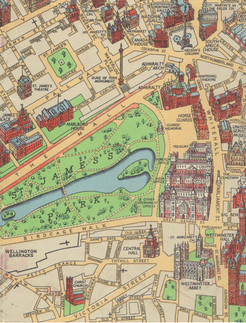 The Heart of London Map - St James's Park, Whitehall, Parliament