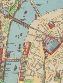 The Heart of London Map - Waterloo Station, South Bank, Thames