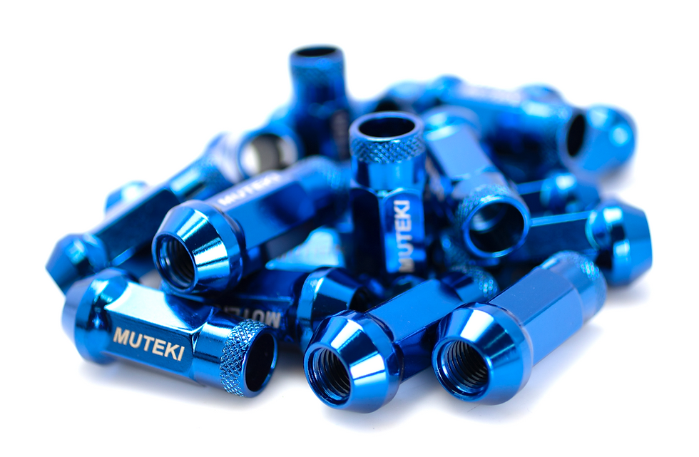 Thumbnail: Wheel Mate Muteki SR48 Open End Lug Nuts - Blue 12x1.50 48mm