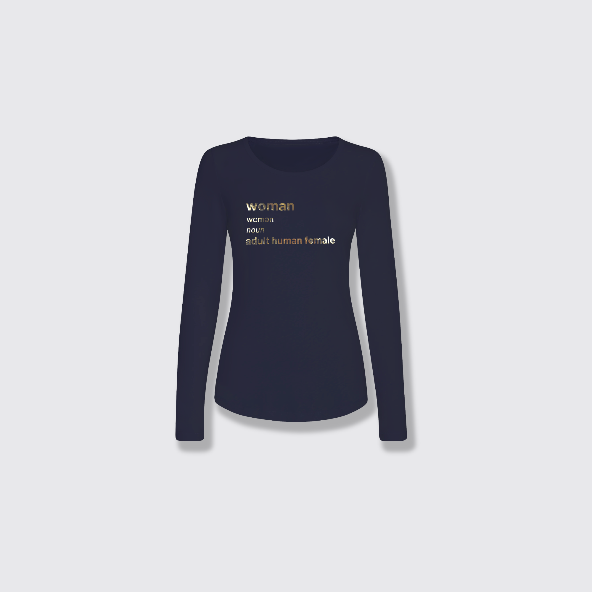 woman definition navy long sleeve tee