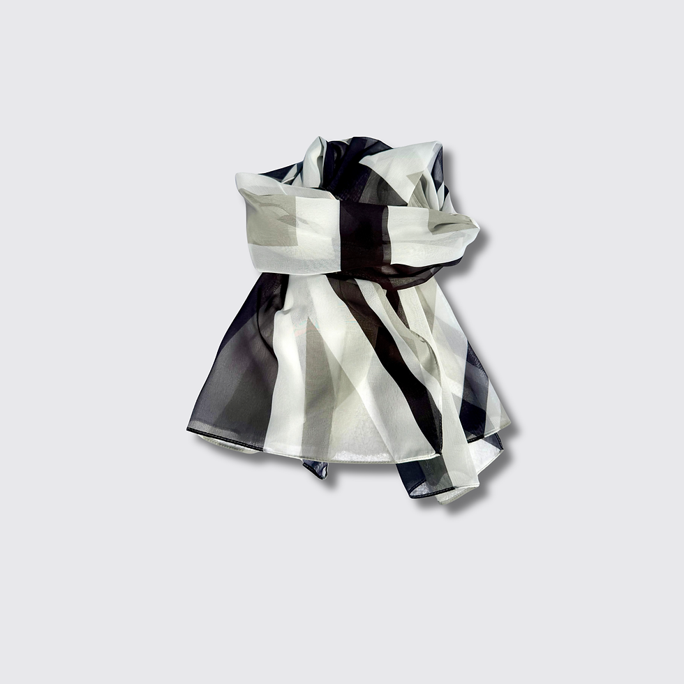 Thumbnail: Black and White union chiffon scarf