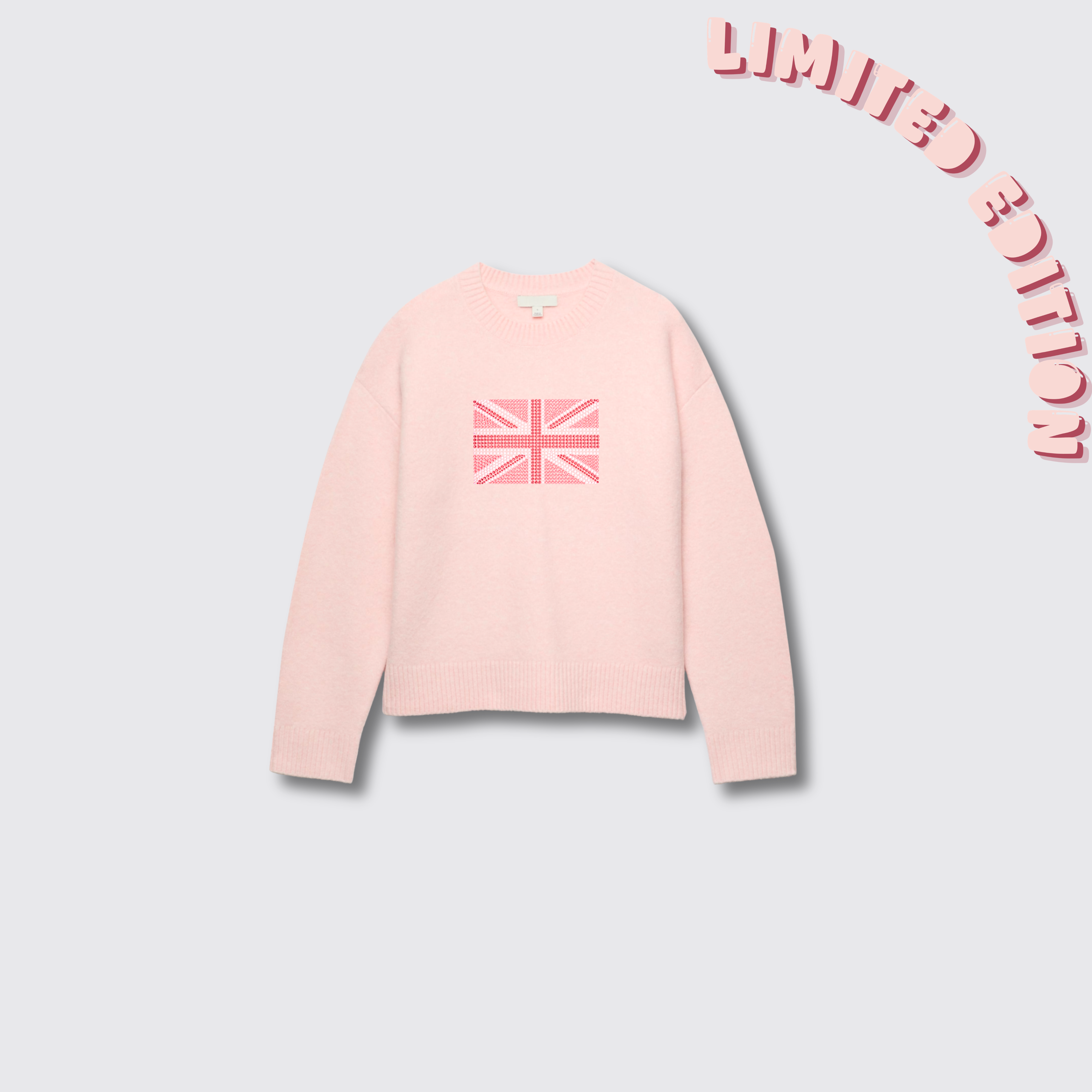 diamante blush pink relaxed fit jumper