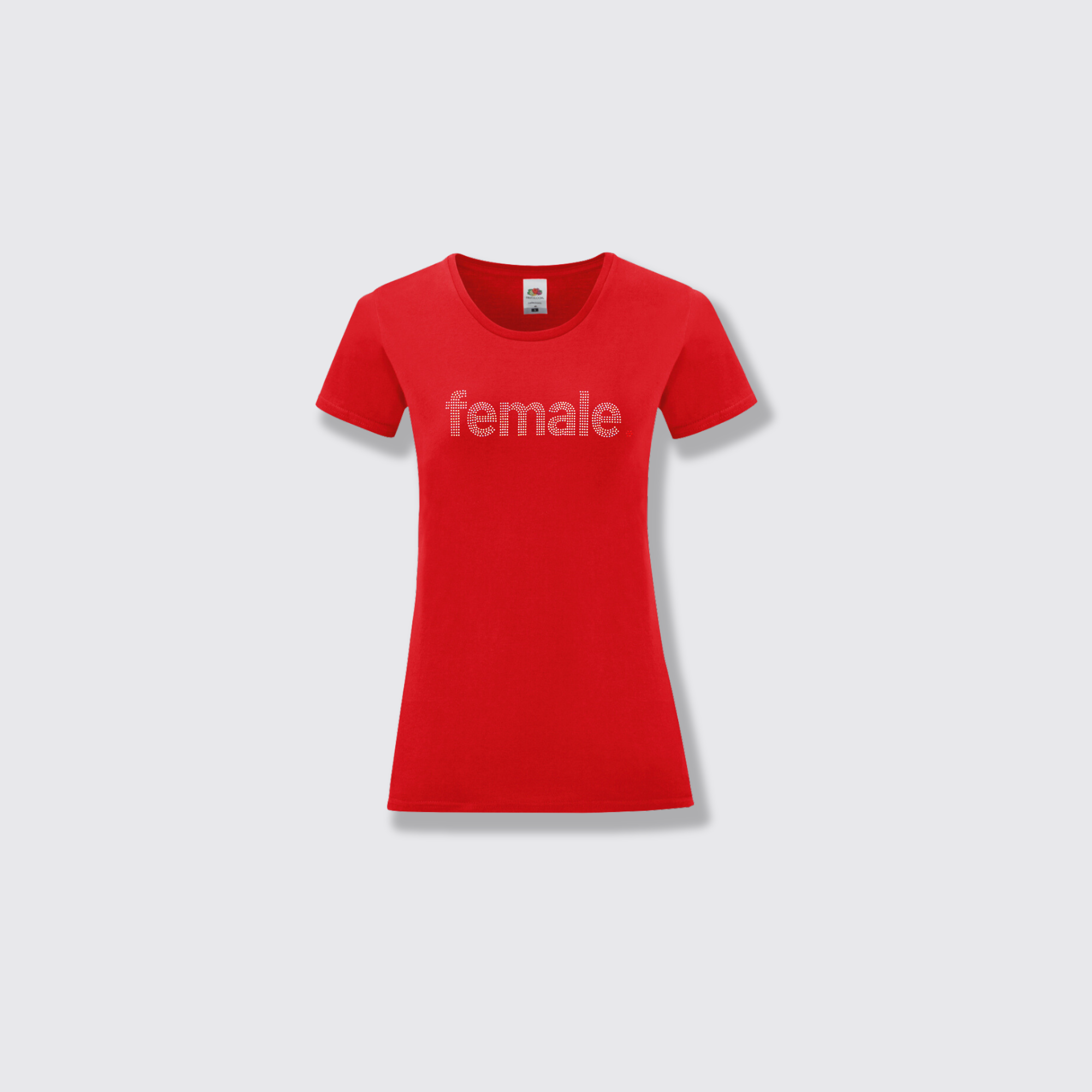 female. red t-shirt