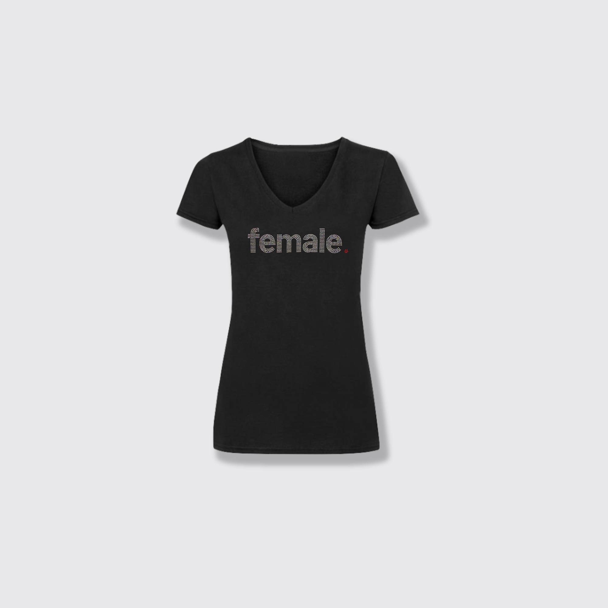female. black v-neck