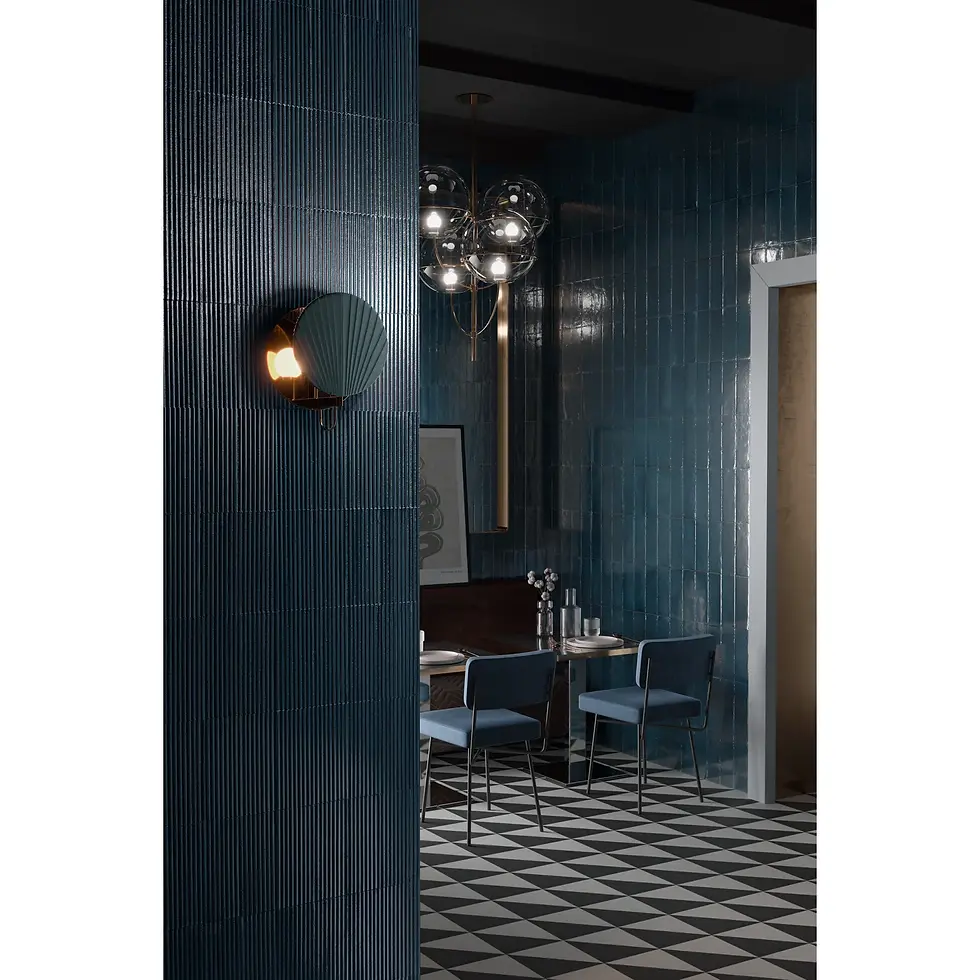 Thumbnail: Marazzi - Rice - 3 in. x 8 in. Glazed Porcelain Wall Tile - Blu Structure