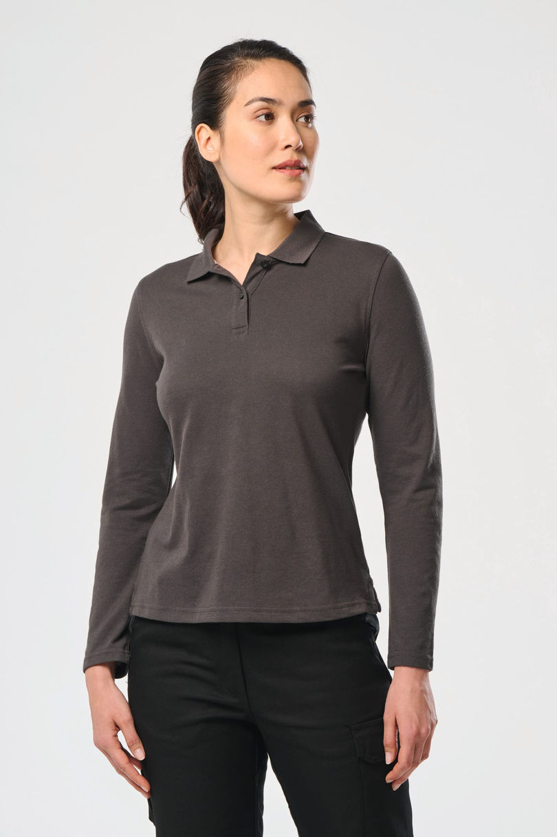 Polo manches longues femme personnalisé WK WK277 porté