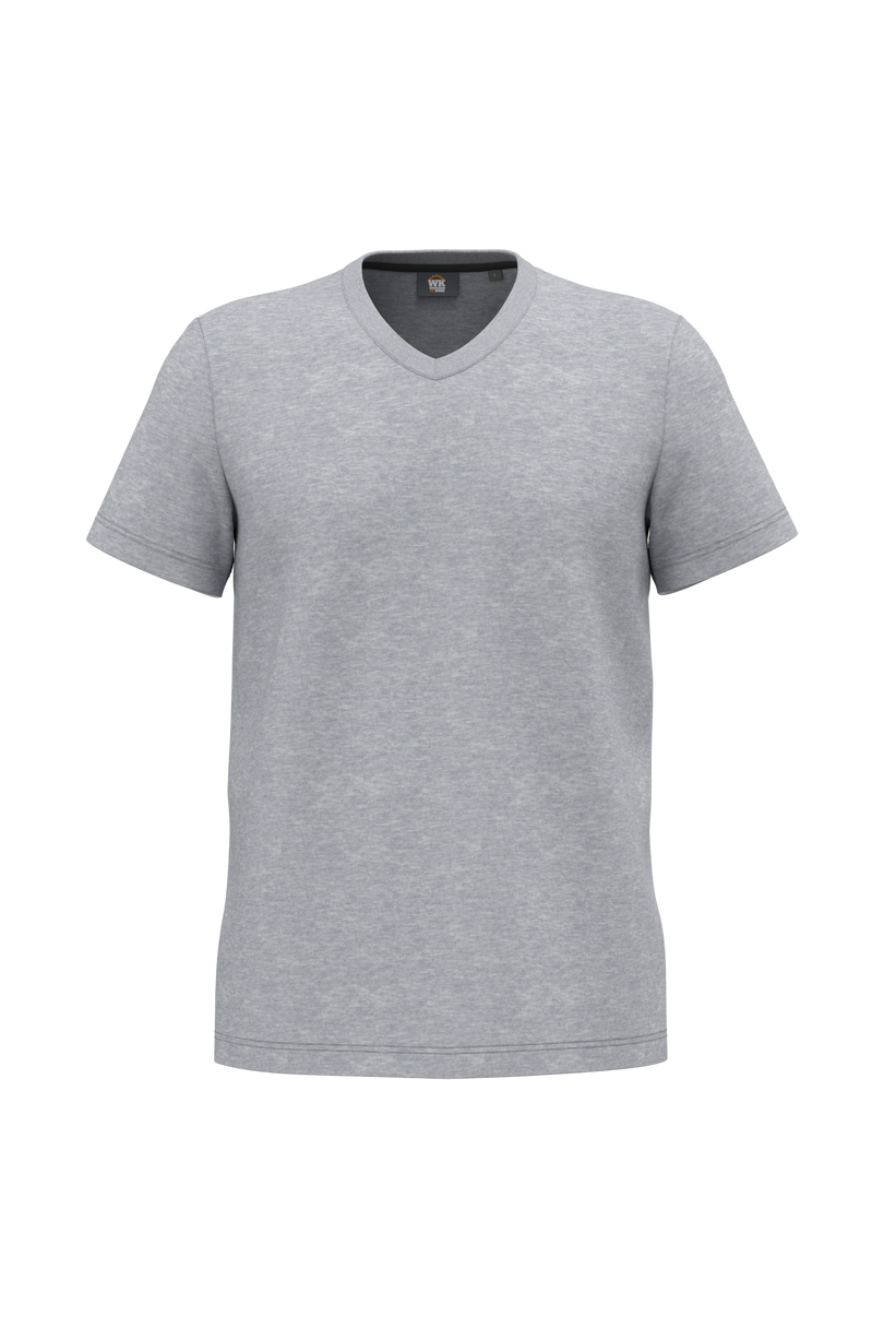 T-shirt écoresponsable col V antibactérien homme personnalisé WK WK316 Oxford Grey