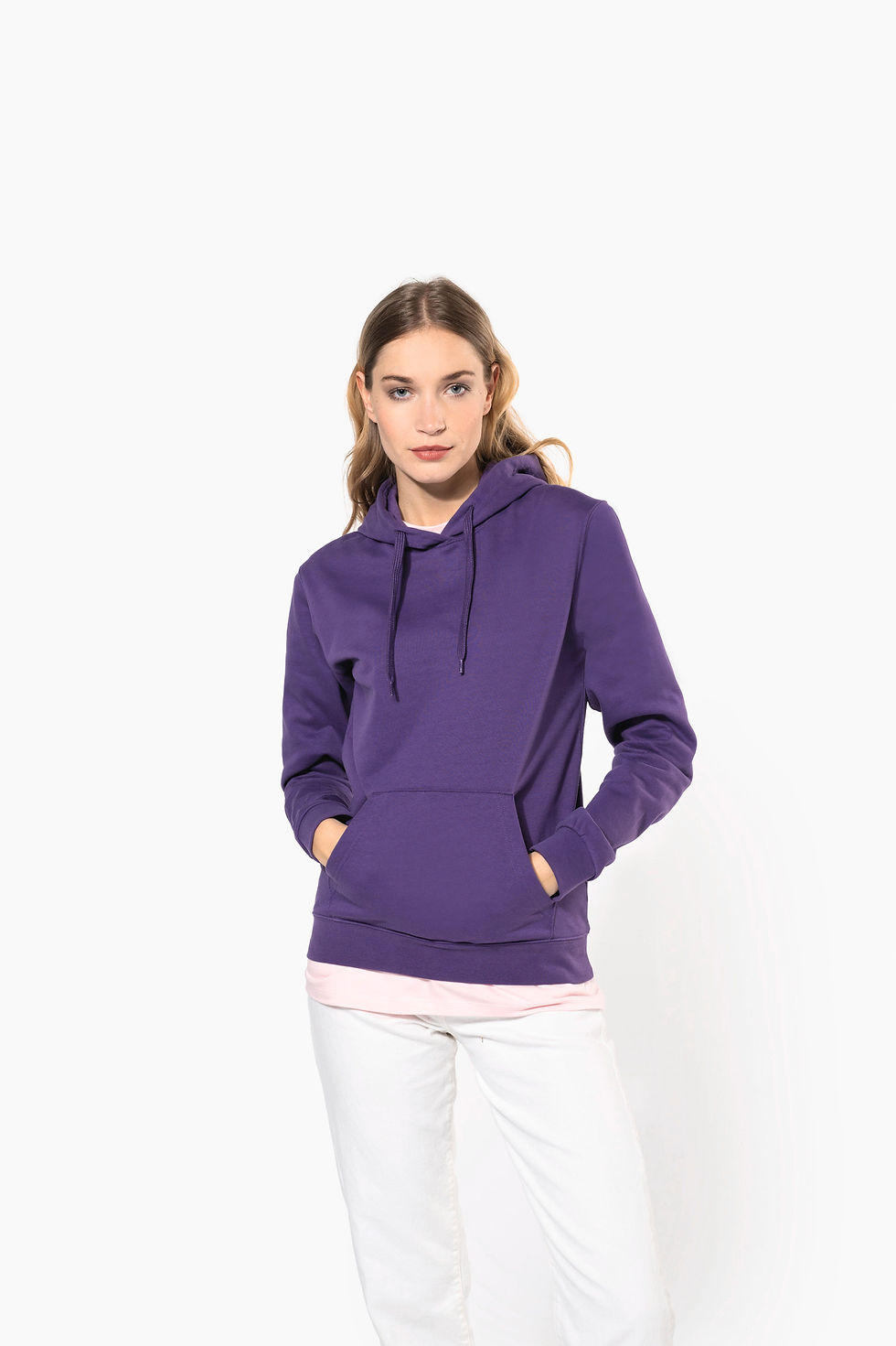 Sweat-shirt capuche femme personnalisé Kariban K473 porté