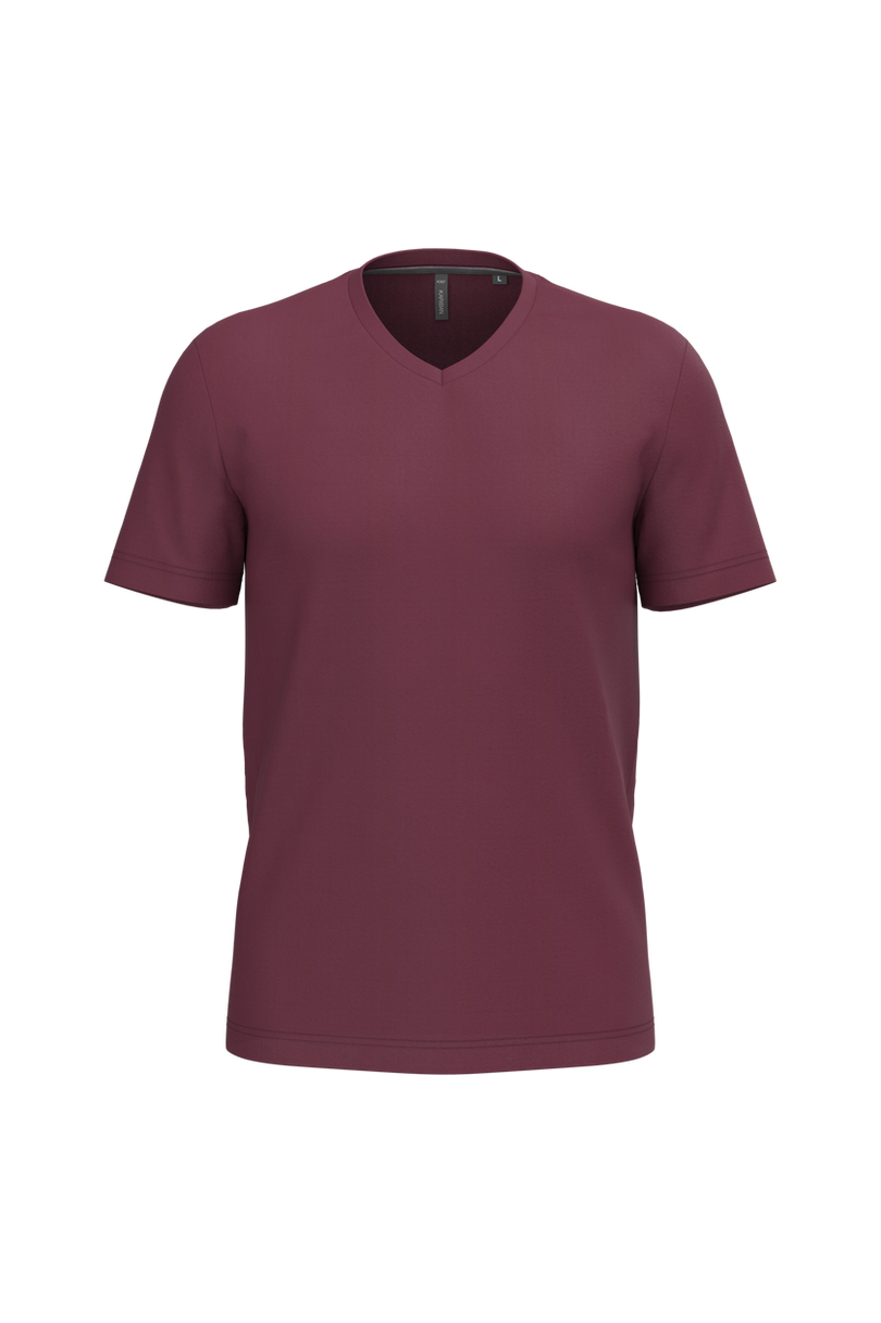 T-shirt col V manches courtes homme personnalisé Kariban K357 Wine
