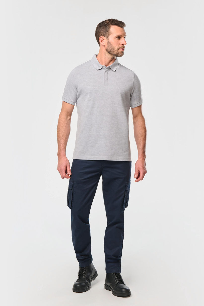 Polo col boutons pression manches courtes homme personnalisé WK WK225 porté