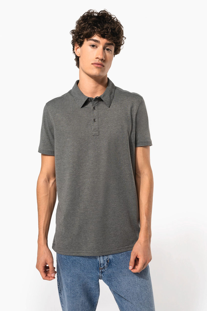Polo jersey manches courtes homme personnalisé Kariban K262 porté