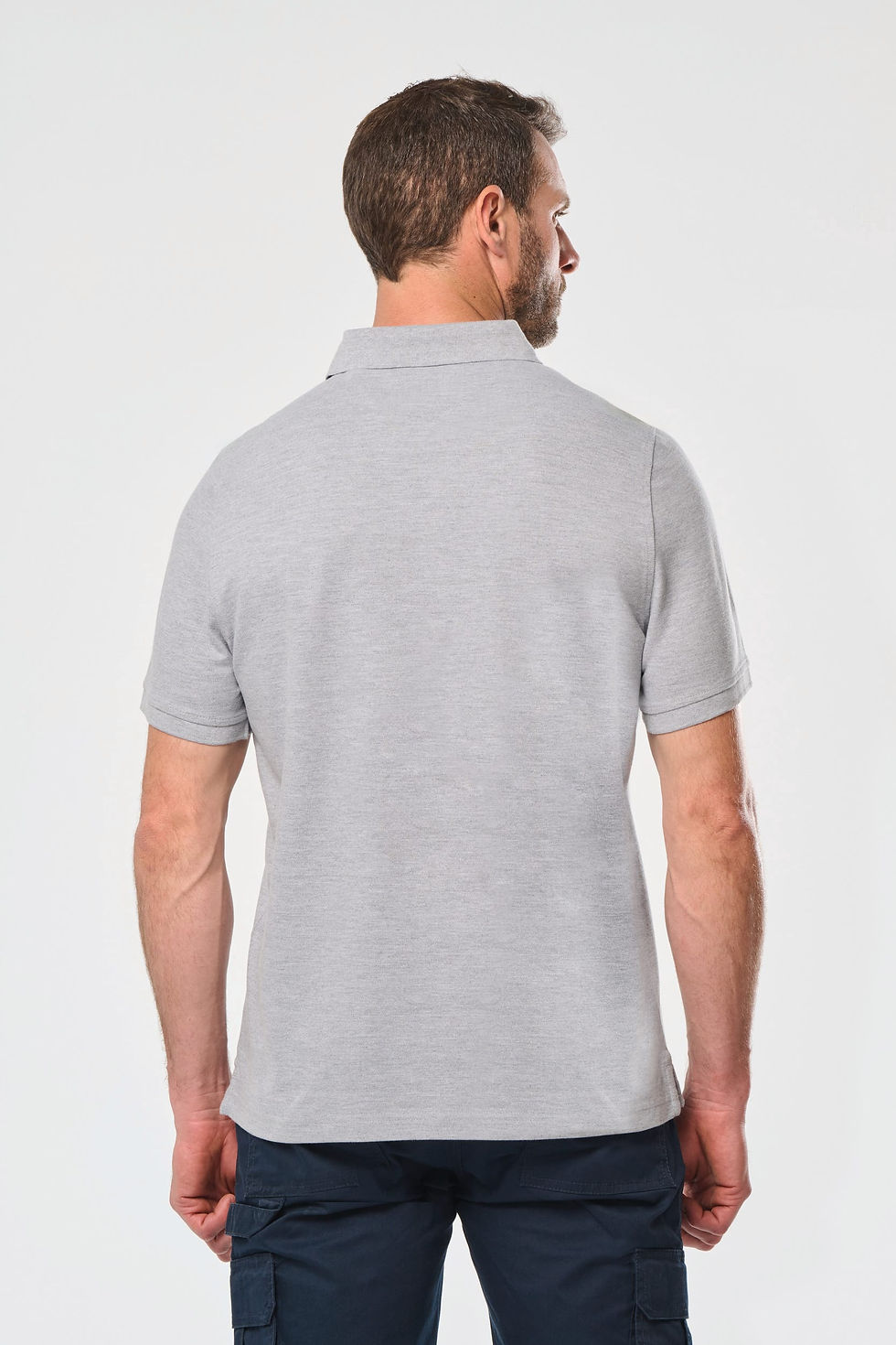 Polo col boutons pression manches courtes homme personnalisé WK WK225 porté