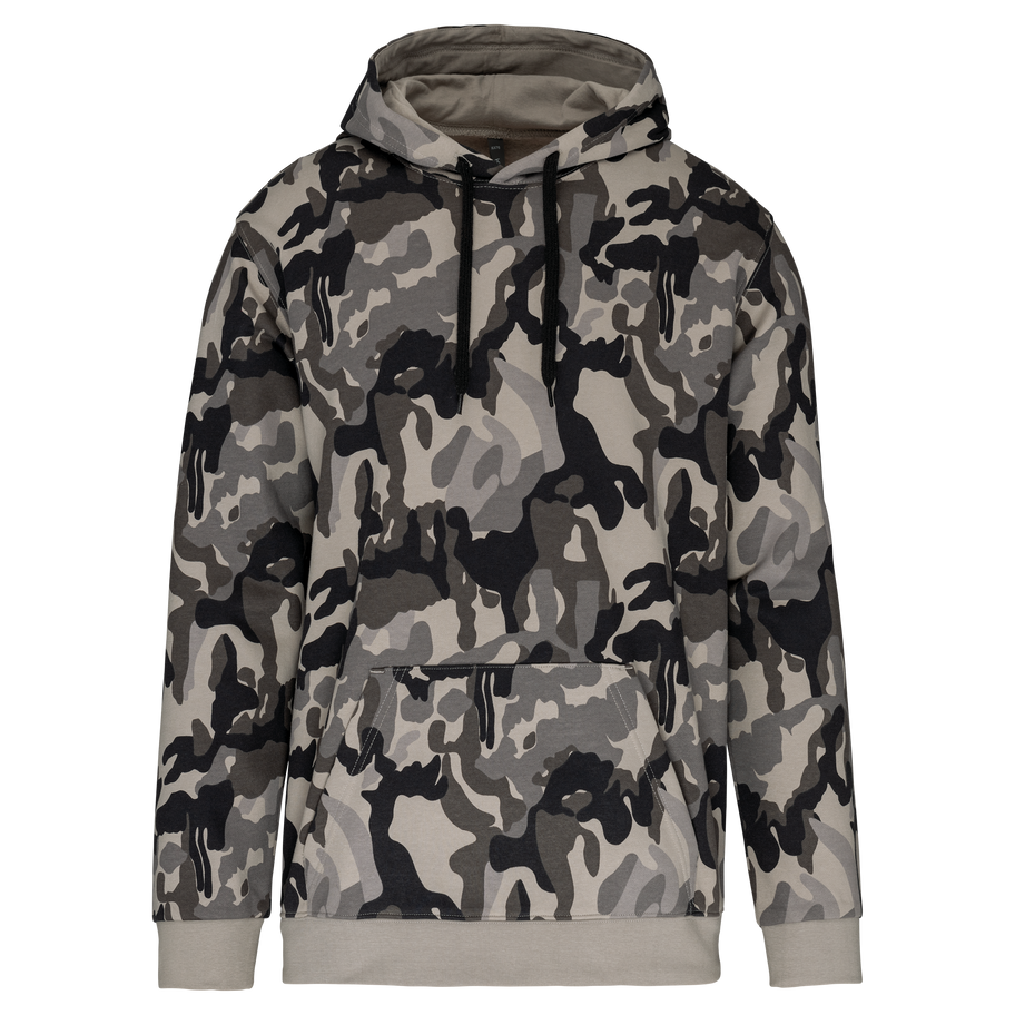 Sweat-shirt capuche homme personnalisé Kariban K476 Grey Camouflage