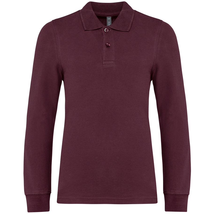 Polo manches longues enfant personnalisé Kariban K269 Wine