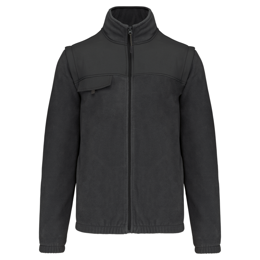 Veste polaire manches amovibles homme personnalisé WK WK9105 Dark Grey