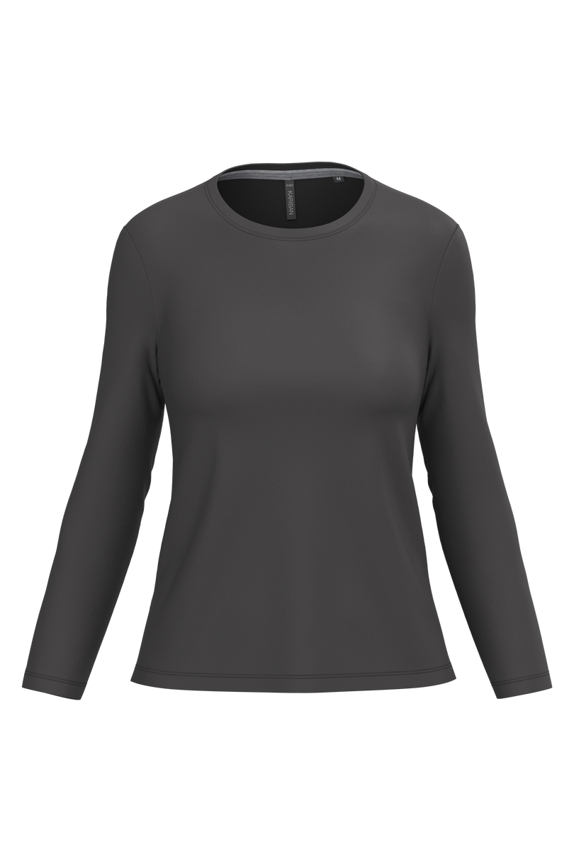 T-shirt col rond manches longues femme personnalisé Kariban K383 Dark Grey