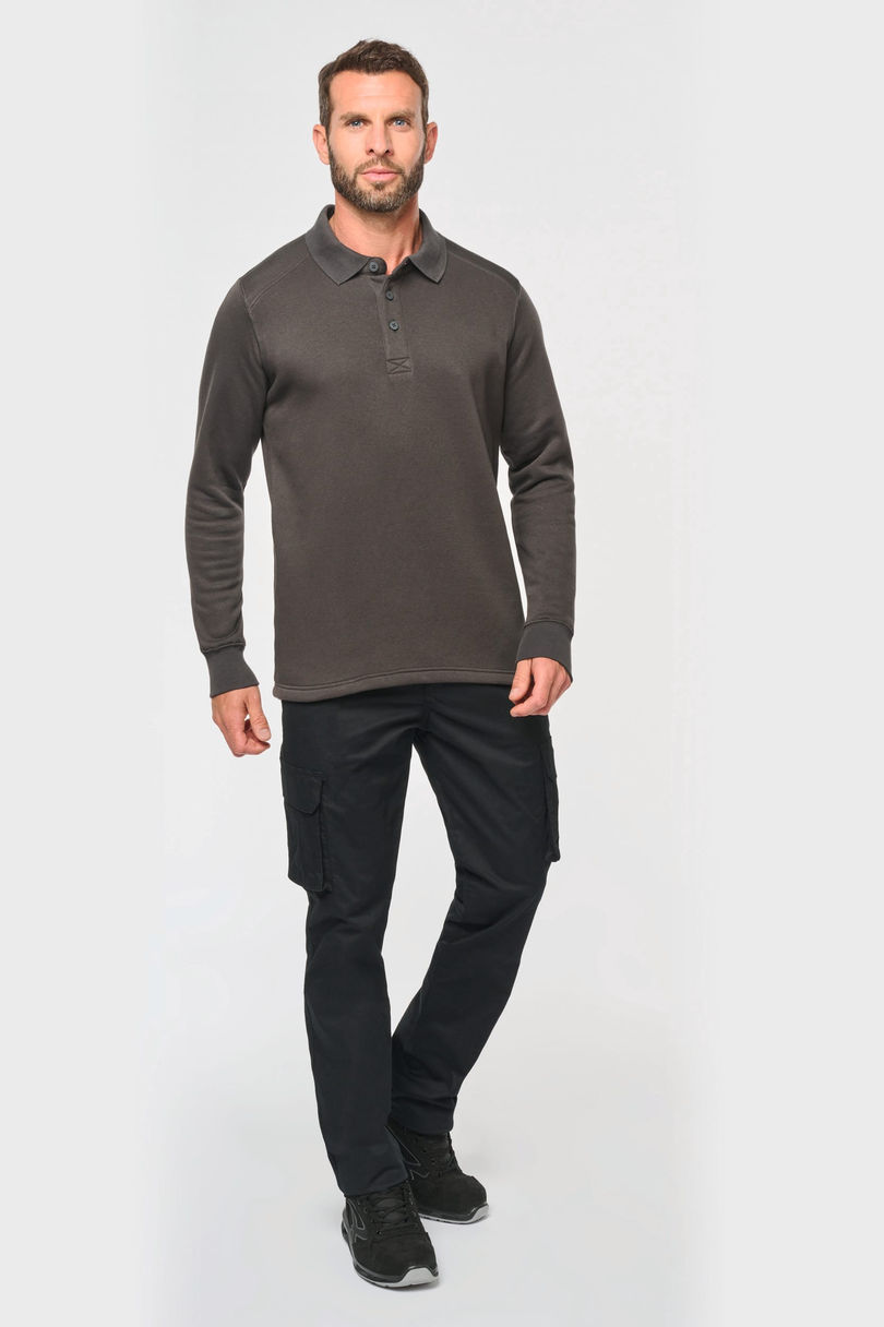 Sweat-shirt col polo homme personnalisé WK WK4000 porté