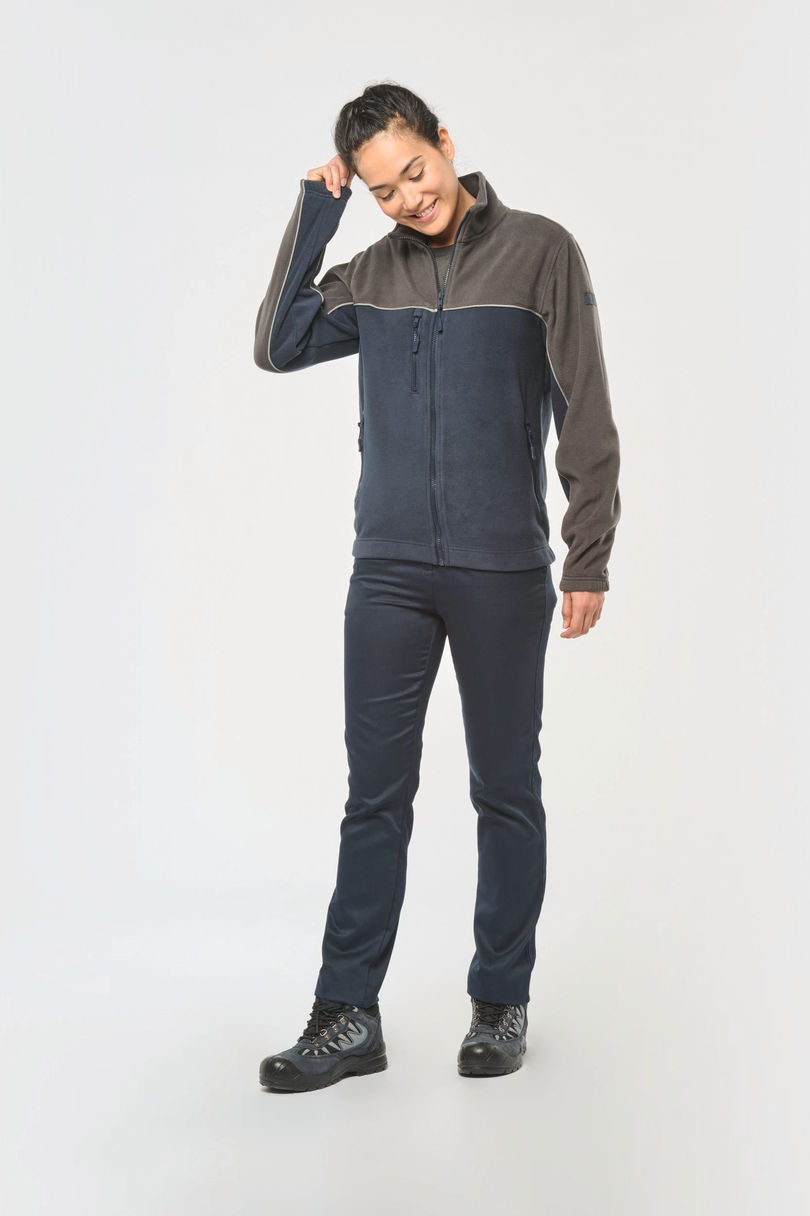 Veste micropolaire bicolore écoresponsable unisexe personnalisé WK WK904 porté