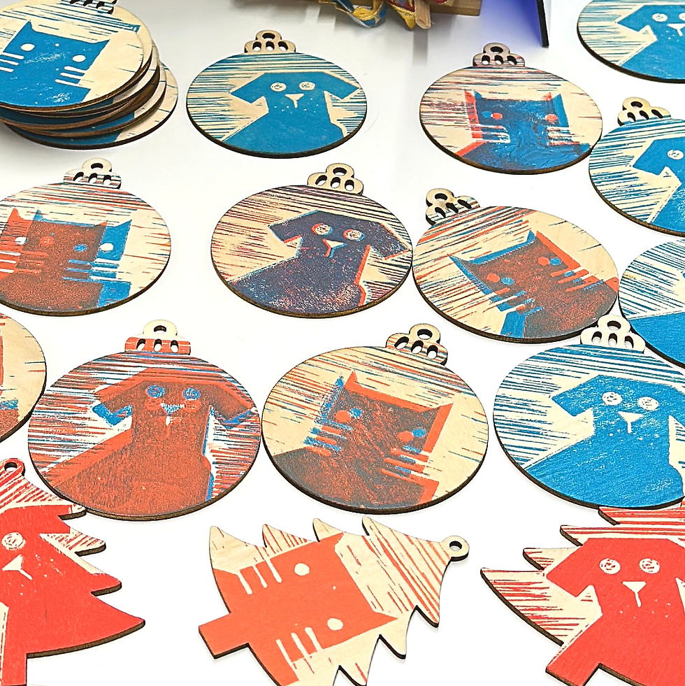 Wooden Tree decs workshop using paint collage and decoupage.