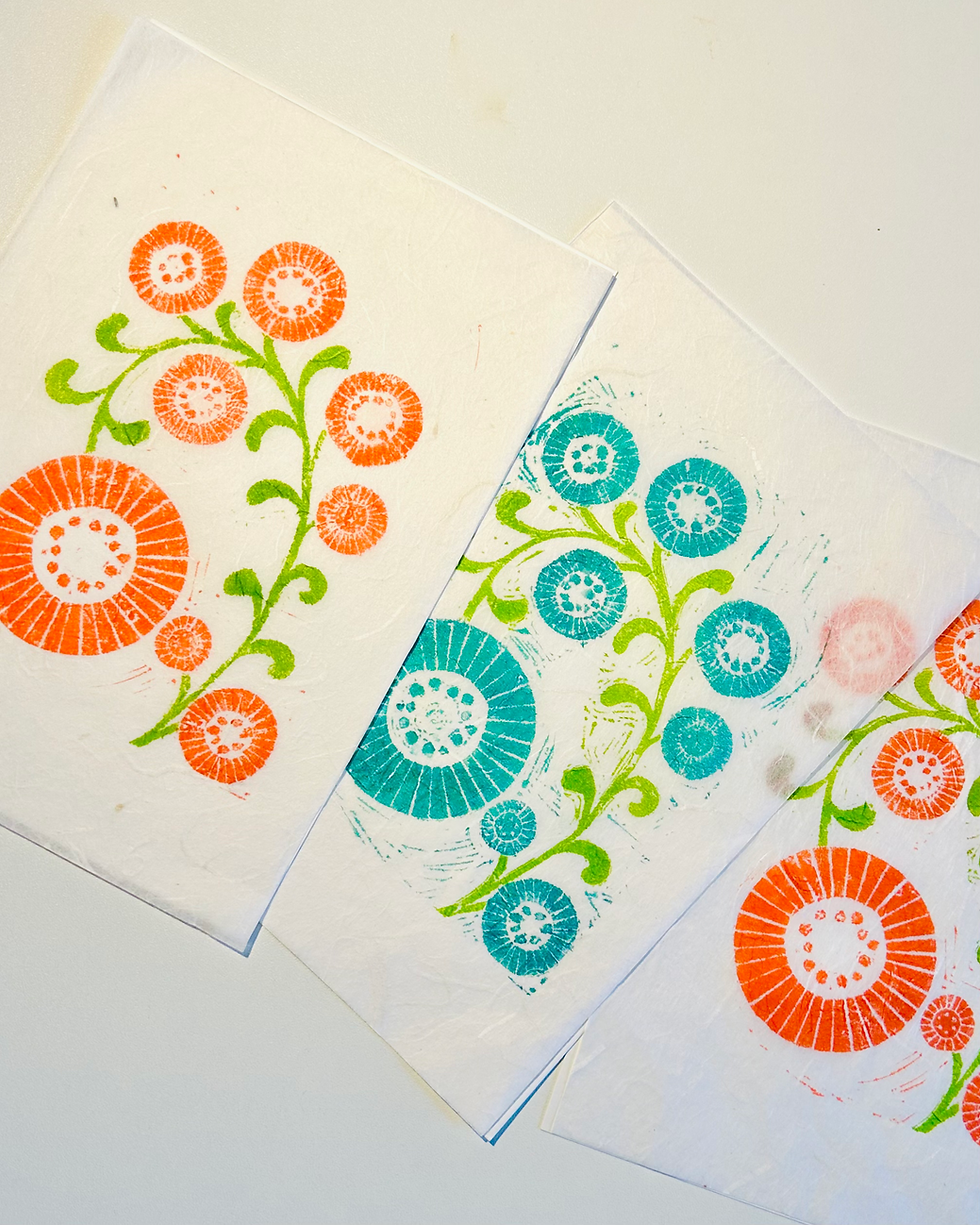Linocut Printmaking workshop with the theme “Flora”