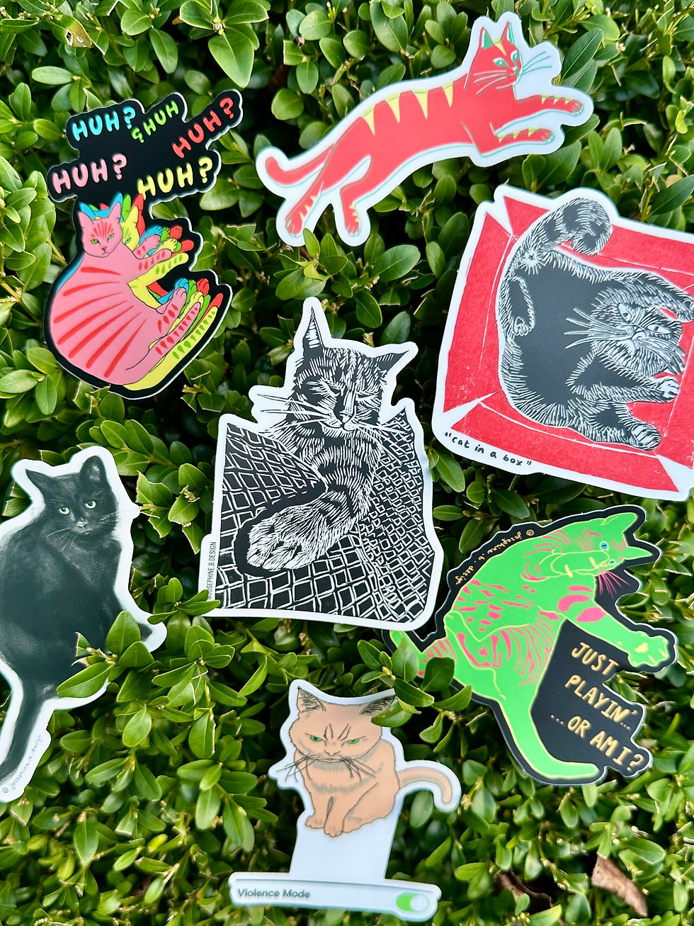 Thumbnail: Cute vinyl weatherproof Cat sticker selection