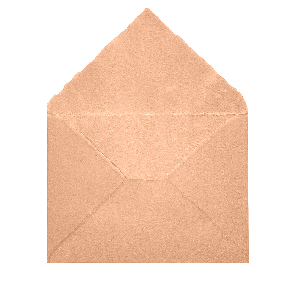 Sobre artesanal rosado o naranja empolvado abierto