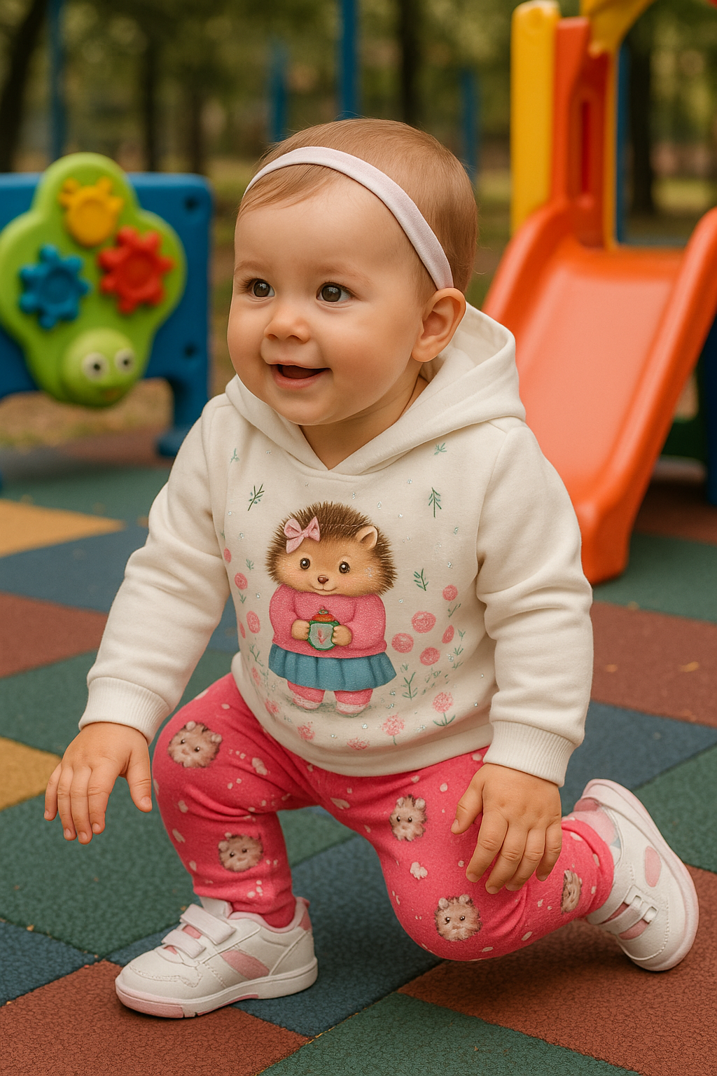 Conjunto Marlan Blusão Peluciado Com Capuz Off White Com Strass - Tam 2