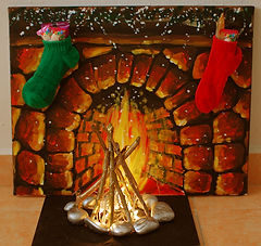 Lighted chimney for holiday workshops