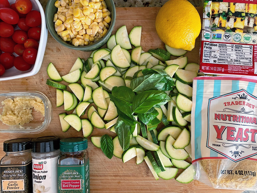 Ingredients for Summer Pasta with Tofu Ricotta