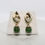 Thumbnail: 14ct Solid Yellow Gold Hallmarked Natural Jade Stud Drop Earrings