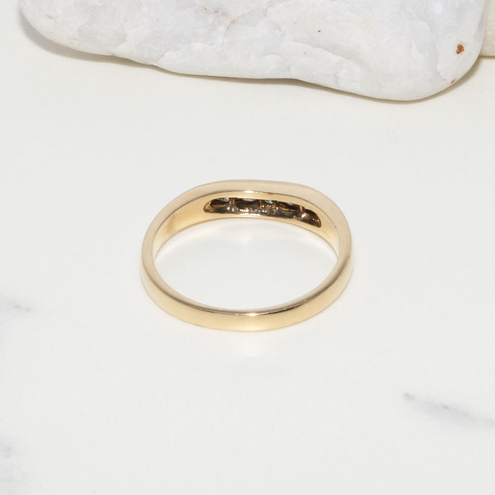 Thumbnail: 9ct Solid Yellow Gold Natural Diamond Eternity Ring Vintage