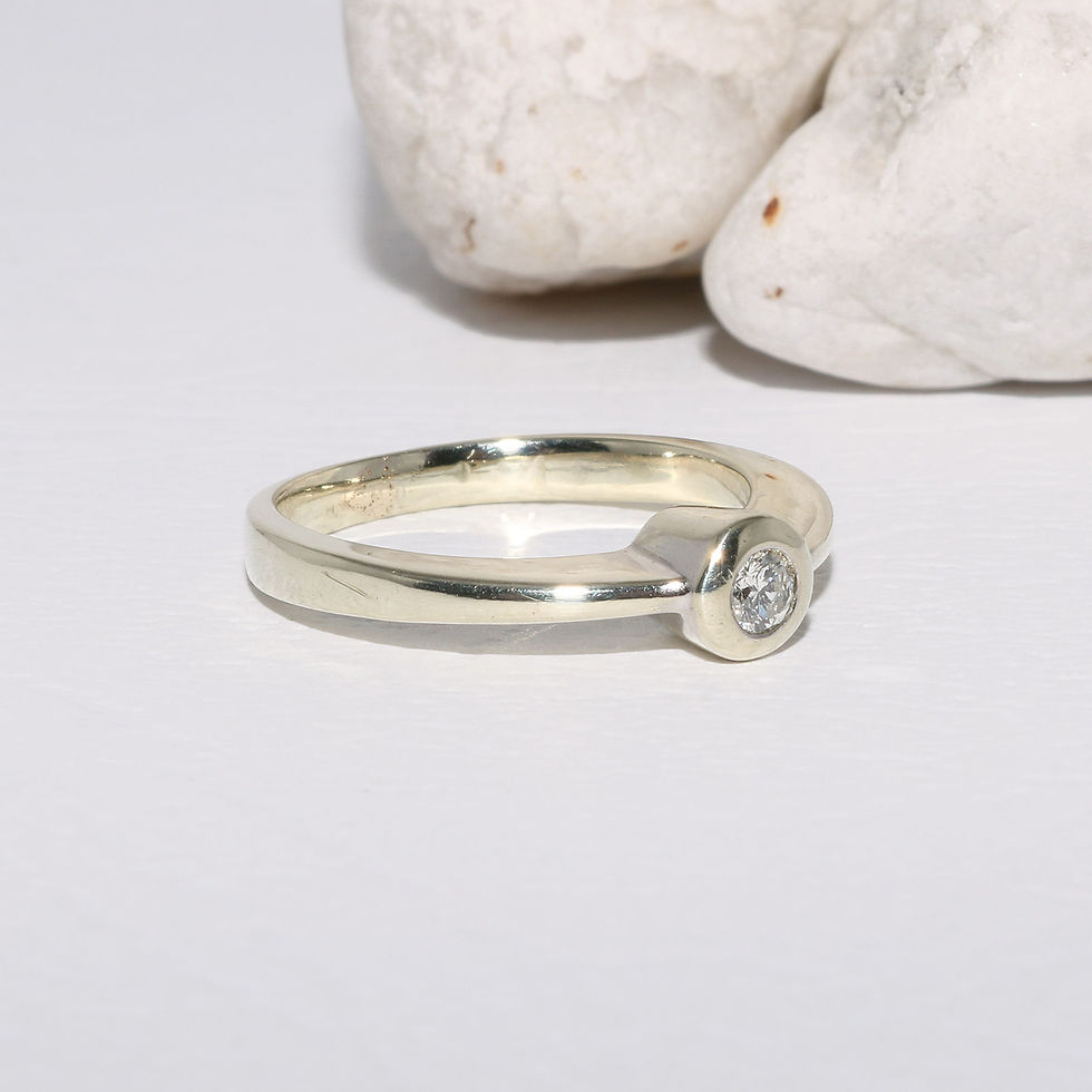 Thumbnail: 9ct Solid White Gold Hallmarked Natural Genuine Diamond Ring