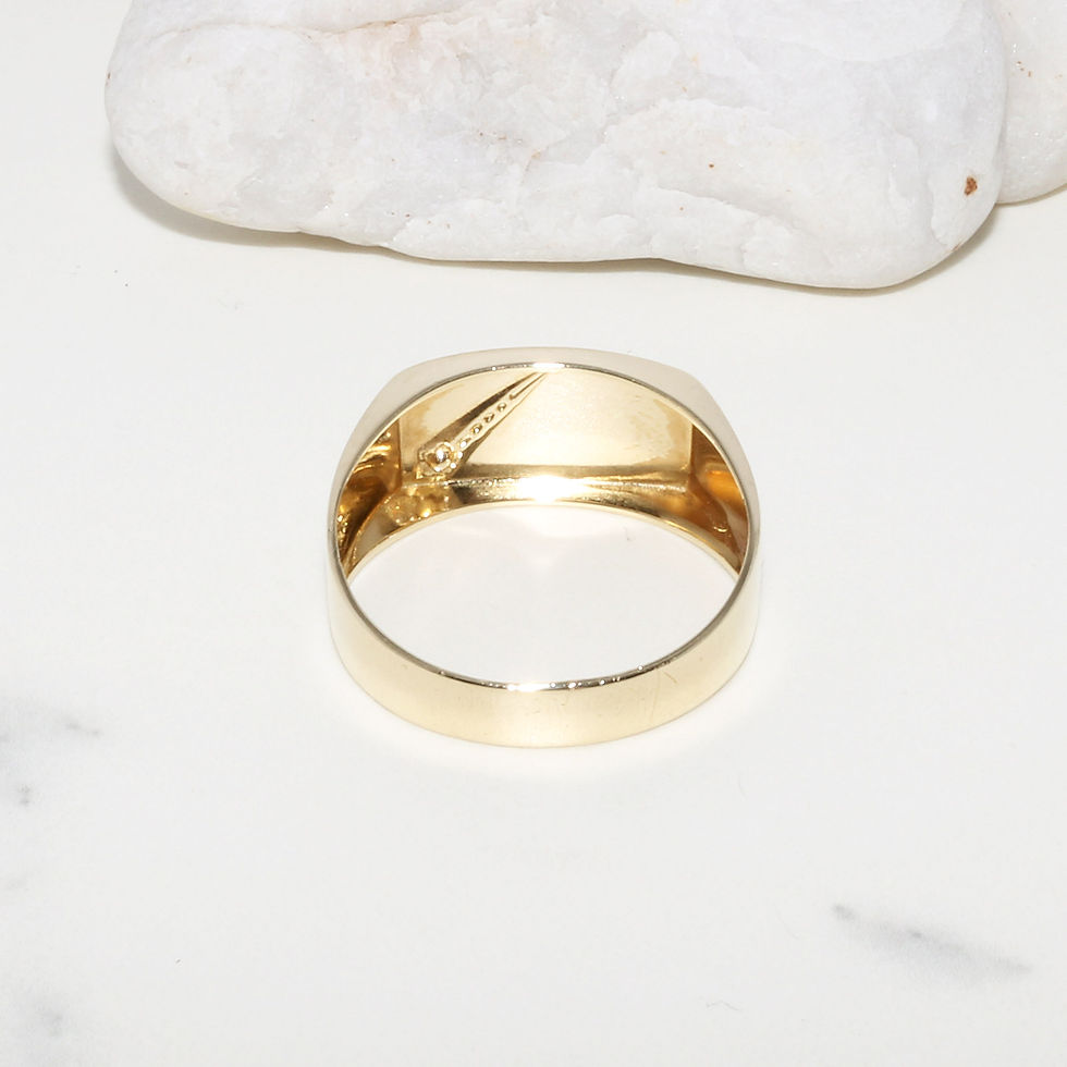 Thumbnail: 9ct Solid Yellow Gold Hallmarked Natural Genuine Diamond Men Ring