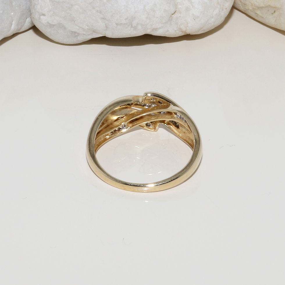 Thumbnail: 9ct Solid Yellow Gold Natural Diamond Infinity Ring