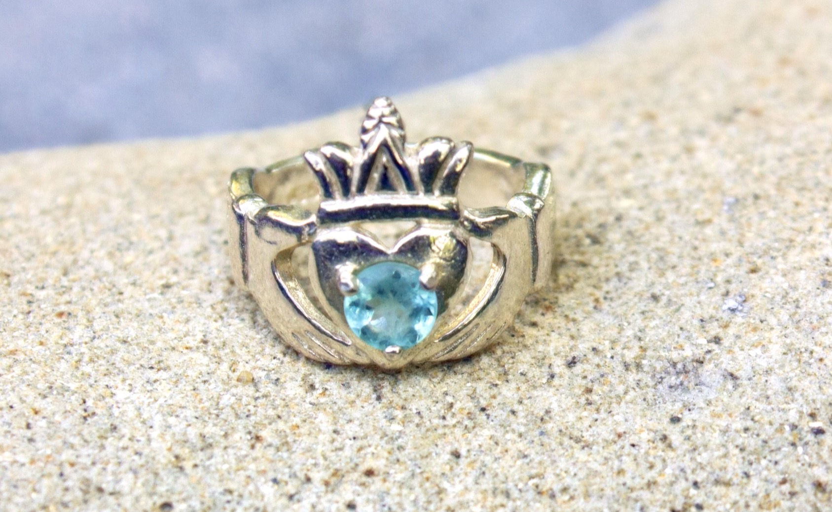 Aquamarine (4mm) Claudia Ring - Sterling