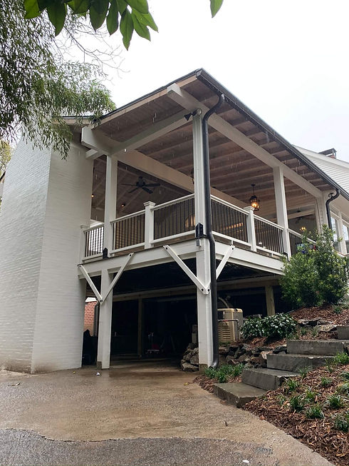 outdoor side view of deck remodel project in north georgia