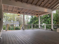 Covered deck with hanging lights deck remodel