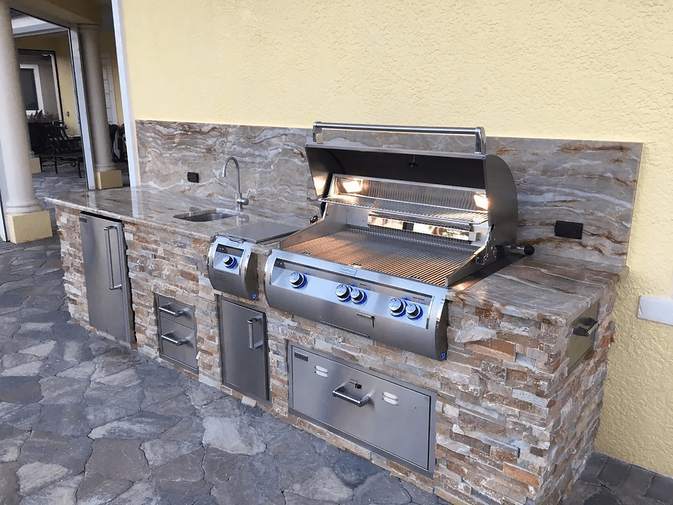 Outdoor kitchen finishes by outdoor kitchen company The Outdoor Kitchen Place