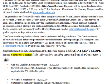 2nd Solicitation for Lawn care RFP