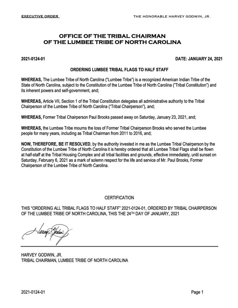 Executive Order 2021012401