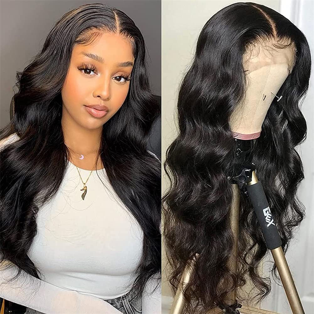 13x6 HD Transparent Lace Front Wig with Baby Hair Natural Black (16 inch)
