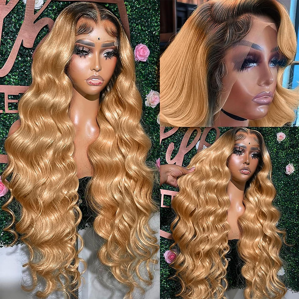 Thumbnail: GIQA 200% density 13x6 Honey Blonde Lace Front Wigs Human Hair 13x6 Body Wave L
