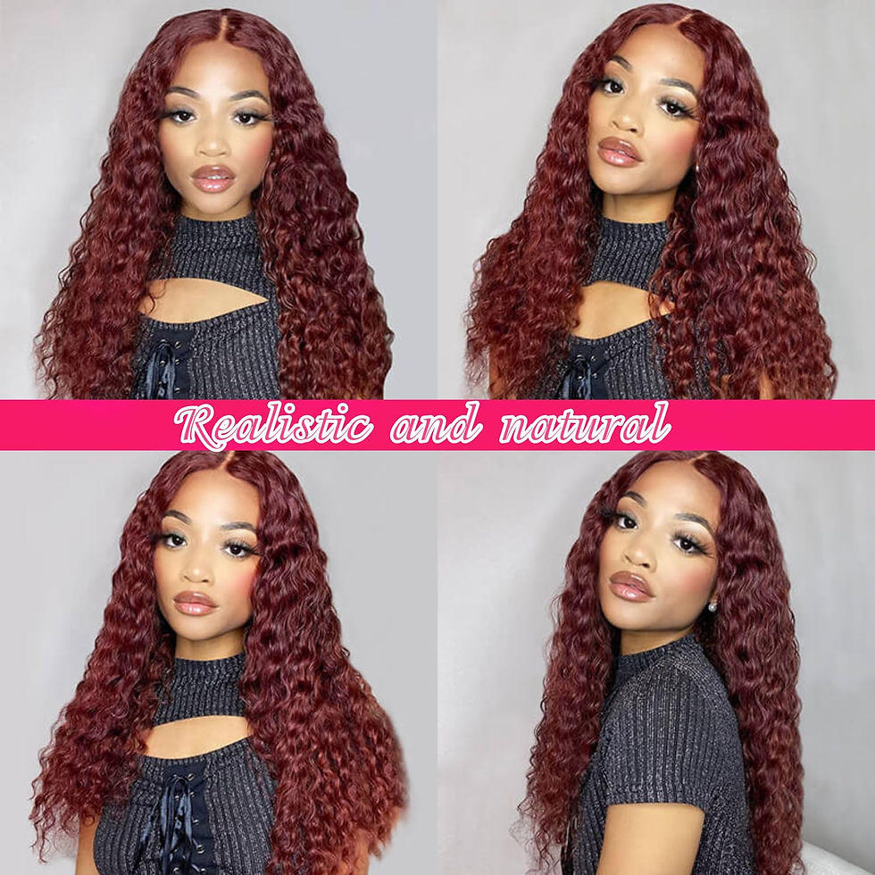 Thumbnail: Aveiyce Reddish Brown Deep Wave Lace Front Wigs Human Hair Auburn Colored 13x4 
